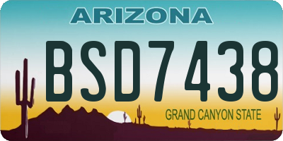 AZ license plate BSD7438