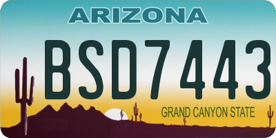 AZ license plate BSD7443