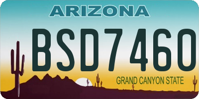 AZ license plate BSD7460