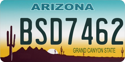 AZ license plate BSD7462