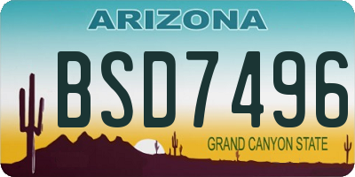 AZ license plate BSD7496