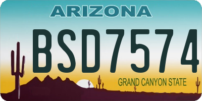 AZ license plate BSD7574