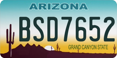 AZ license plate BSD7652