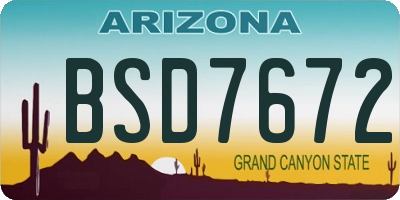 AZ license plate BSD7672
