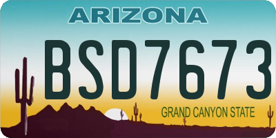 AZ license plate BSD7673