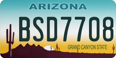 AZ license plate BSD7708