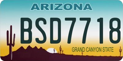AZ license plate BSD7718