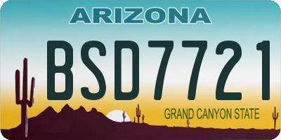 AZ license plate BSD7721