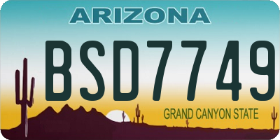 AZ license plate BSD7749
