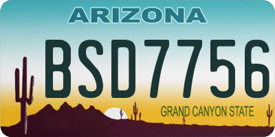 AZ license plate BSD7756