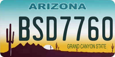 AZ license plate BSD7760