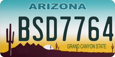AZ license plate BSD7764