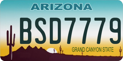 AZ license plate BSD7779