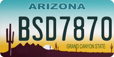 AZ license plate BSD7870