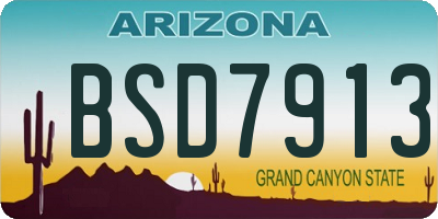 AZ license plate BSD7913