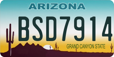 AZ license plate BSD7914