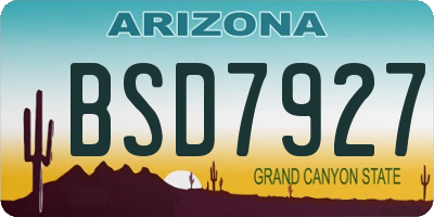 AZ license plate BSD7927