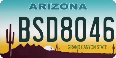 AZ license plate BSD8046
