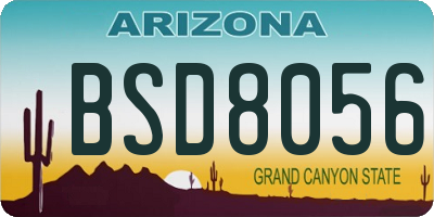 AZ license plate BSD8056
