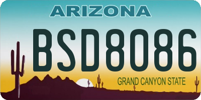 AZ license plate BSD8086