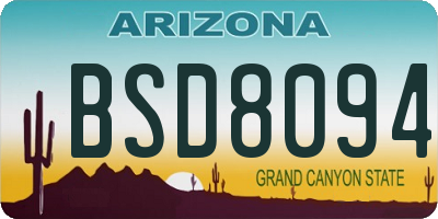 AZ license plate BSD8094