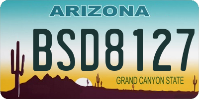 AZ license plate BSD8127
