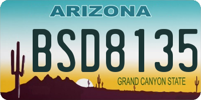 AZ license plate BSD8135
