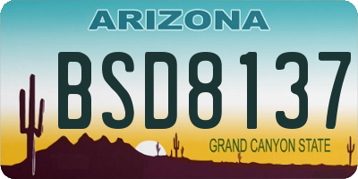 AZ license plate BSD8137