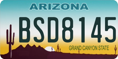 AZ license plate BSD8145