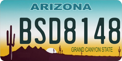 AZ license plate BSD8148