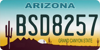 AZ license plate BSD8257