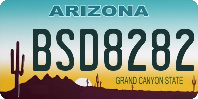 AZ license plate BSD8282