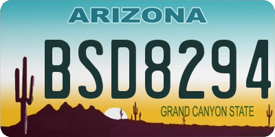 AZ license plate BSD8294
