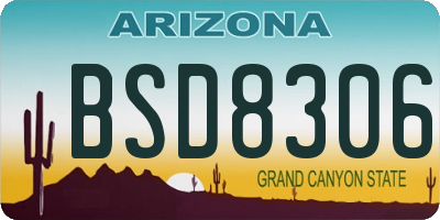 AZ license plate BSD8306