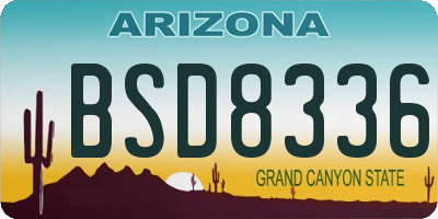 AZ license plate BSD8336