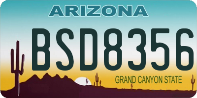 AZ license plate BSD8356