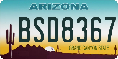 AZ license plate BSD8367