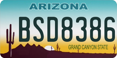 AZ license plate BSD8386