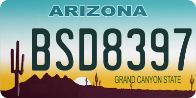 AZ license plate BSD8397