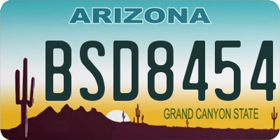 AZ license plate BSD8454