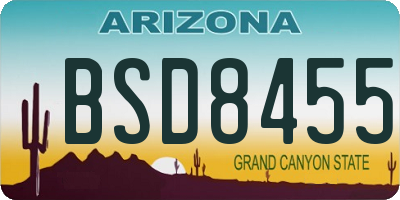 AZ license plate BSD8455