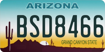AZ license plate BSD8466