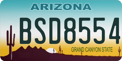 AZ license plate BSD8554