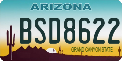 AZ license plate BSD8622
