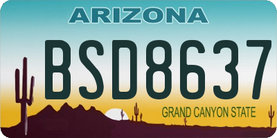 AZ license plate BSD8637