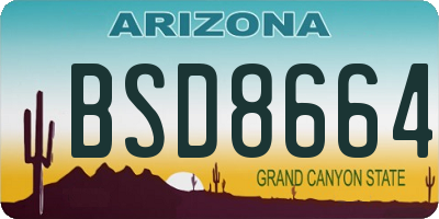 AZ license plate BSD8664