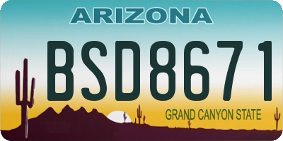 AZ license plate BSD8671