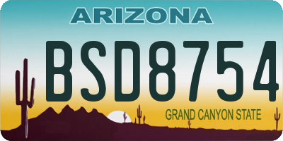 AZ license plate BSD8754