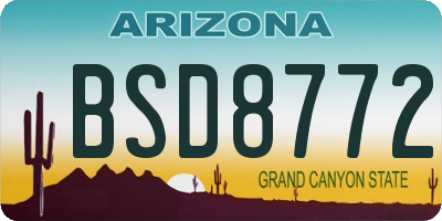 AZ license plate BSD8772