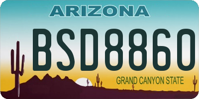 AZ license plate BSD8860